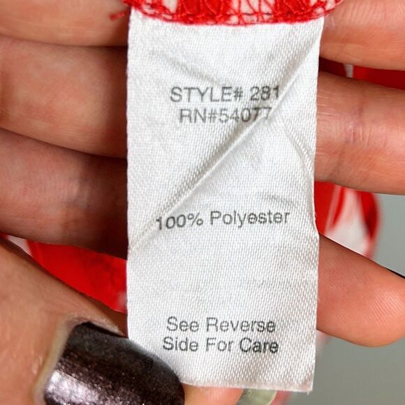 Cabi Brushstroke Button Down Sleeveless Dress Red White Striped Fit & Flare XS - Picture 12 of 14